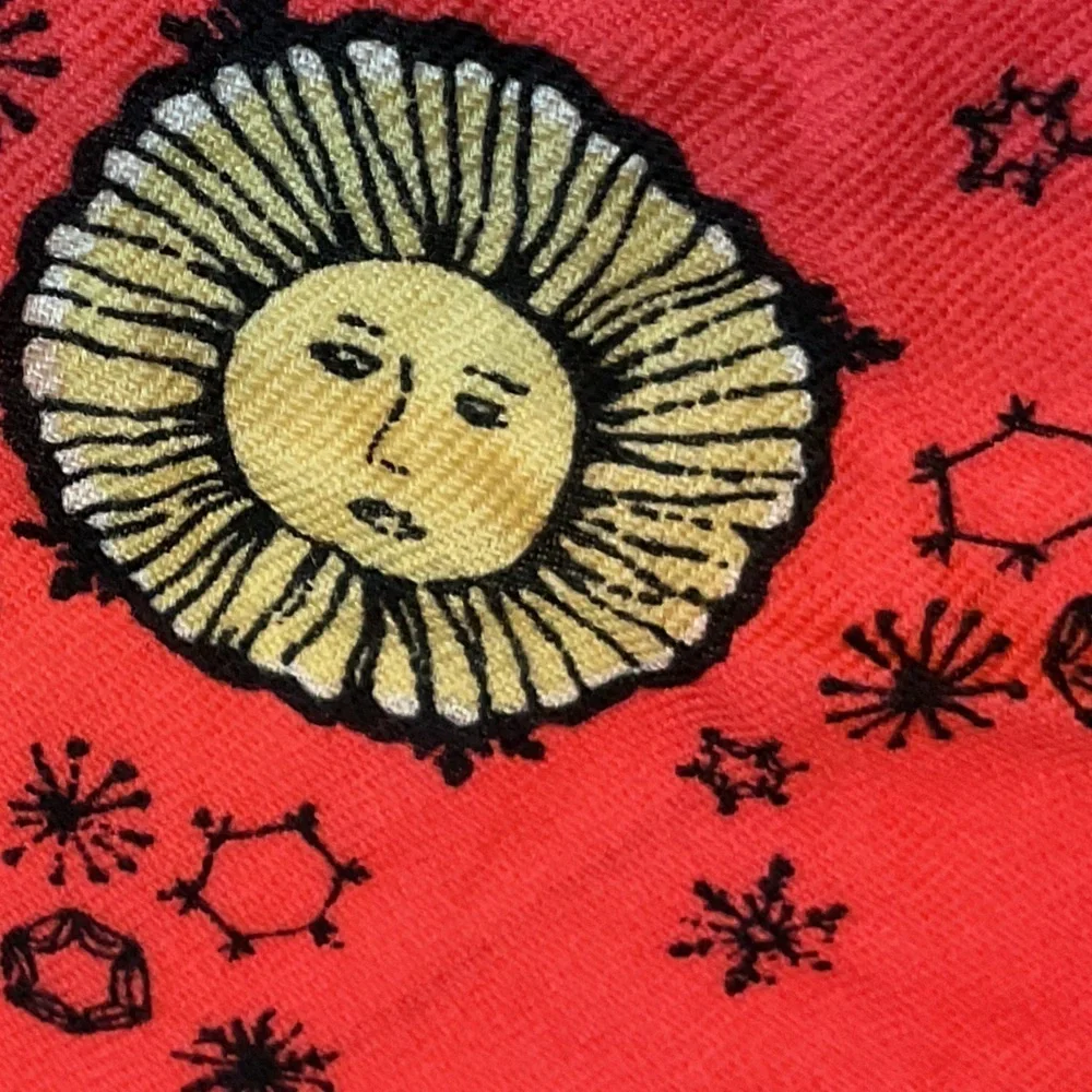 1937 French wool scarf New York Bronx Uptown red white souvenir